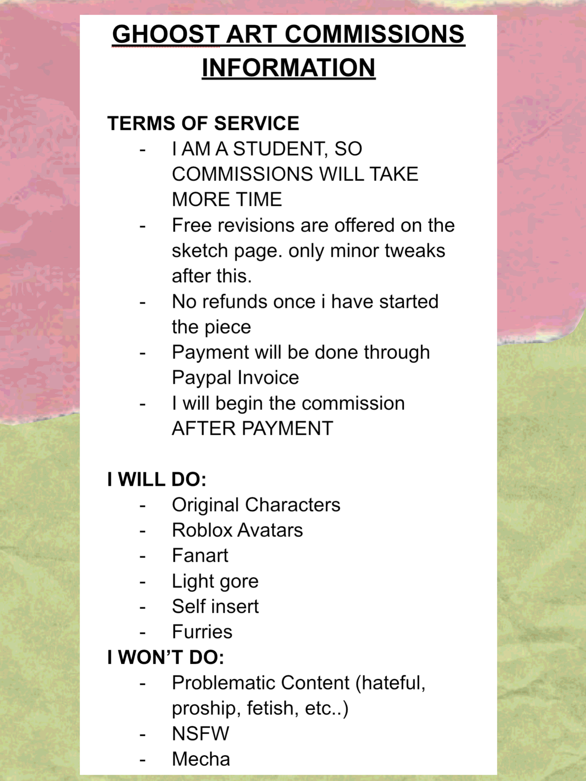 ghoostsart digital illustration commission info